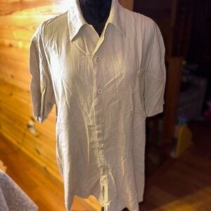 Men's Casual Beige Button Down Shirt